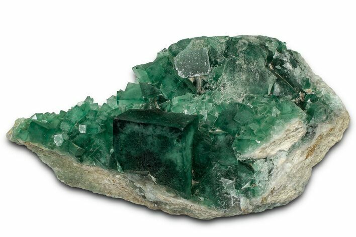 Green Fluorescent Cubic Fluorite Crystals - Madagascar #358909